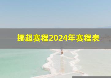 挪超赛程2024年赛程表