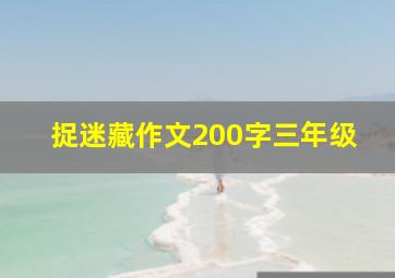 捉迷藏作文200字三年级