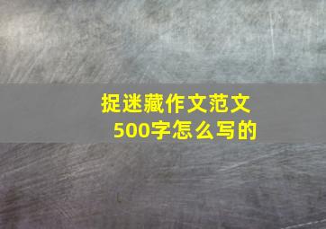 捉迷藏作文范文500字怎么写的