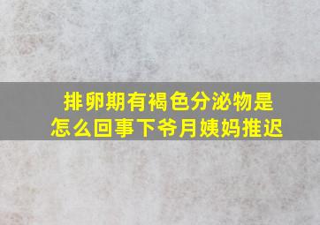 排卵期有褐色分泌物是怎么回事下爷月姨妈推迟