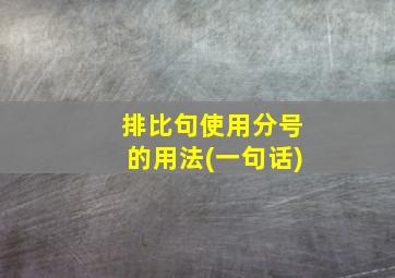 排比句使用分号的用法(一句话)