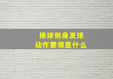 排球侧身发球动作要领是什么