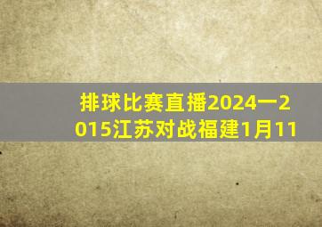 排球比赛直播2024一2015江苏对战福建1月11