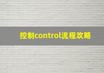 控制control流程攻略