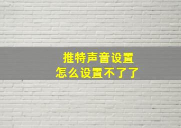 推特声音设置怎么设置不了了