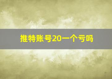 推特账号20一个亏吗