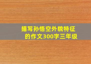 描写孙悟空外貌特征的作文300字三年级