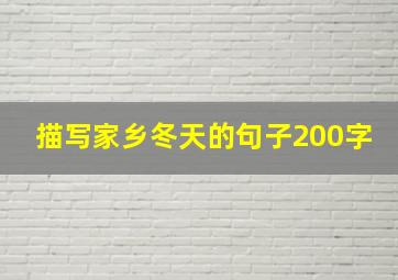 描写家乡冬天的句子200字