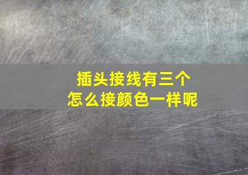 插头接线有三个怎么接颜色一样呢