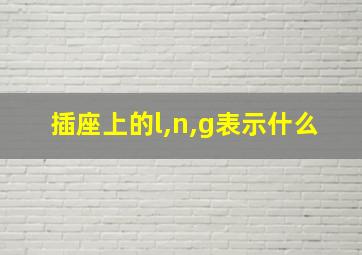 插座上的l,n,g表示什么