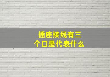 插座接线有三个口是代表什么