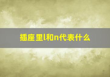 插座里l和n代表什么