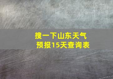 搜一下山东天气预报15天查询表