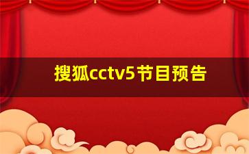 搜狐cctv5节目预告