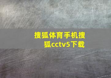 搜狐体育手机搜狐cctv5下载