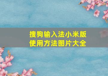 搜狗输入法小米版使用方法图片大全