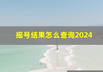 摇号结果怎么查询2024