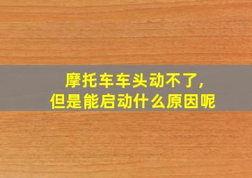 摩托车车头动不了,但是能启动什么原因呢