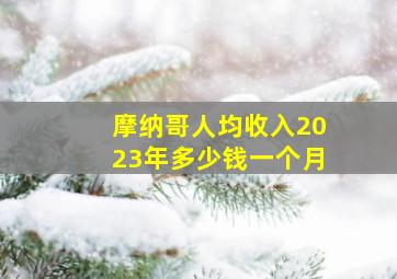 摩纳哥人均收入2023年多少钱一个月