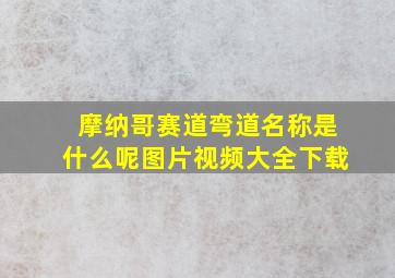 摩纳哥赛道弯道名称是什么呢图片视频大全下载