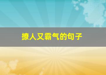 撩人又霸气的句子