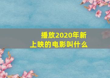 播放2020年新上映的电影叫什么