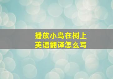 播放小鸟在树上英语翻译怎么写