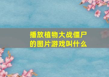 播放植物大战僵尸的图片游戏叫什么