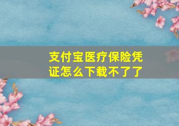 支付宝医疗保险凭证怎么下载不了了