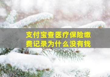 支付宝查医疗保险缴费记录为什么没有钱