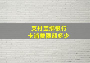 支付宝绑银行卡消费限额多少