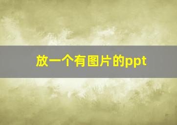 放一个有图片的ppt