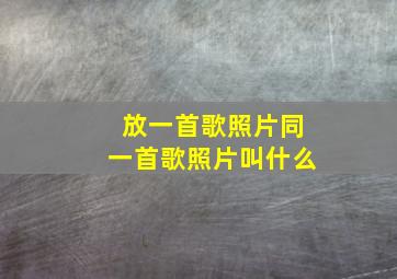 放一首歌照片同一首歌照片叫什么