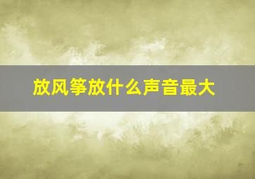 放风筝放什么声音最大