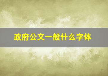 政府公文一般什么字体