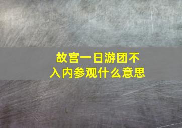 故宫一日游团不入内参观什么意思