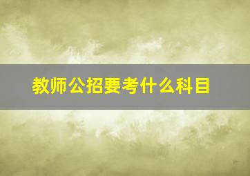 教师公招要考什么科目