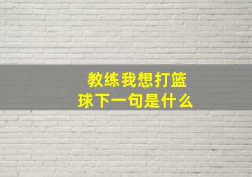 教练我想打篮球下一句是什么