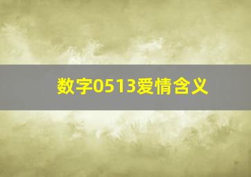 数字0513爱情含义