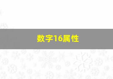 数字16属性