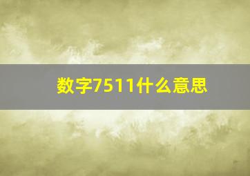 数字7511什么意思