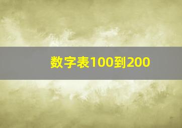 数字表100到200