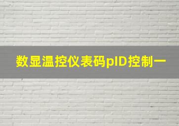 数显温控仪表码pID控制一