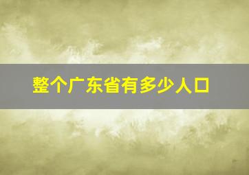 整个广东省有多少人口