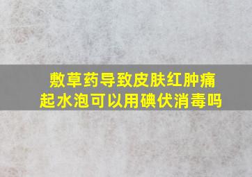 敷草药导致皮肤红肿痛起水泡可以用碘伏消毒吗