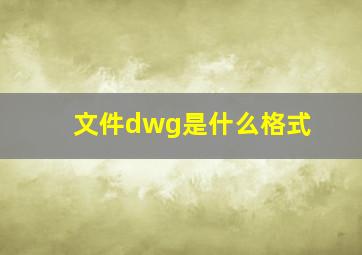 文件dwg是什么格式