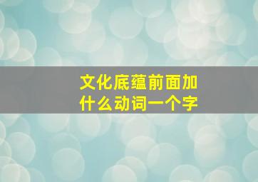 文化底蕴前面加什么动词一个字