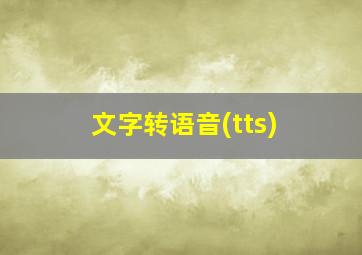 文字转语音(tts)