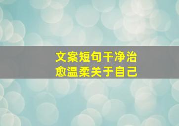 文案短句干净治愈温柔关于自己