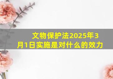 文物保护法2025年3月1日实施是对什么的效力